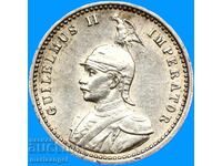 1/4 Rupie 1891 Germania Africa de Est 2.91g Wilhelm II Ag