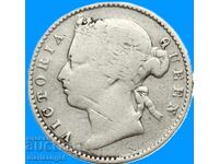 Mauritius 1883 20 Cents Victoria Colonial England Silver