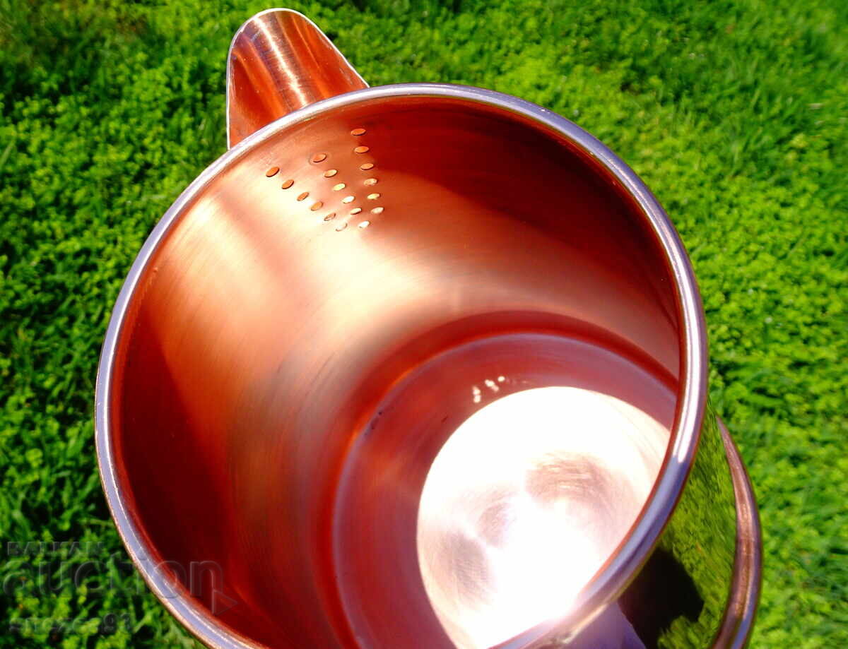 Licitație Cană din cupru cu capac, ceainic din cupru, cupru roșu pur, ștampilă