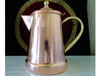 Cană din cupru cu capac, ceainic din cupru, cupru roșu pur, ștampilă