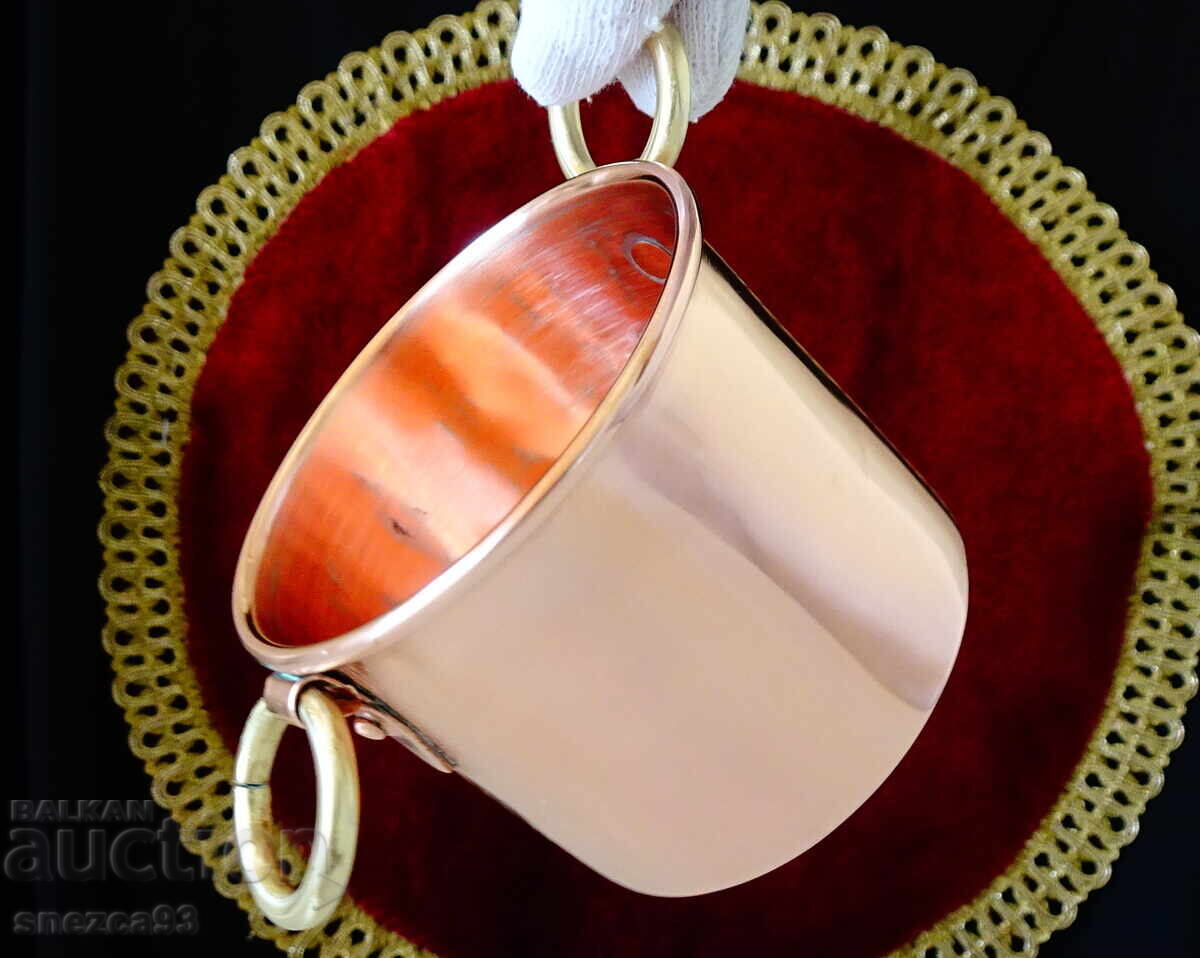 Παράδοση Σουηδικό χάλκινο ποτήρι κρασιού, καθαρός κόκκινος χαλκός, σφραγίδα