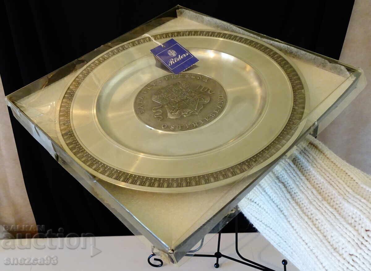 Κασσιτερένιο πιάτο, ασημένιο νόμισμα, ετικέτα, κασσιτερένιος γάμος - 6