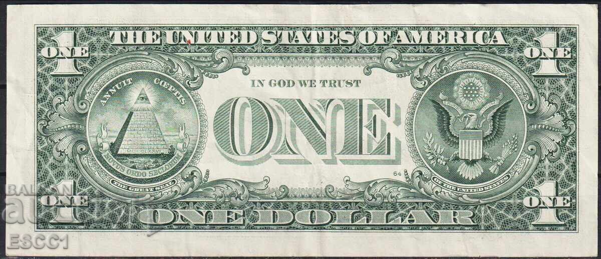 Τραπεζογραμμάτιο 1 δολαρίου 2001 από τις ΗΠΑ με τιμή € 1.50 | 2.93 BGN