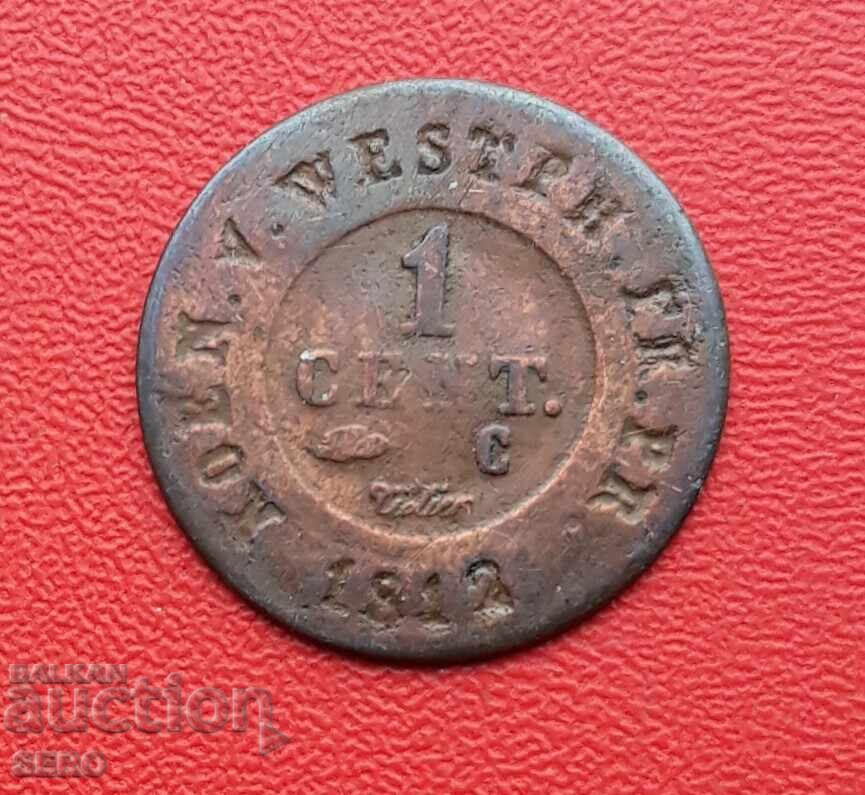 Germany-Westphalia-1 cent 1812 Napoleon