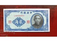 Китай 20 цента 1940г UNC