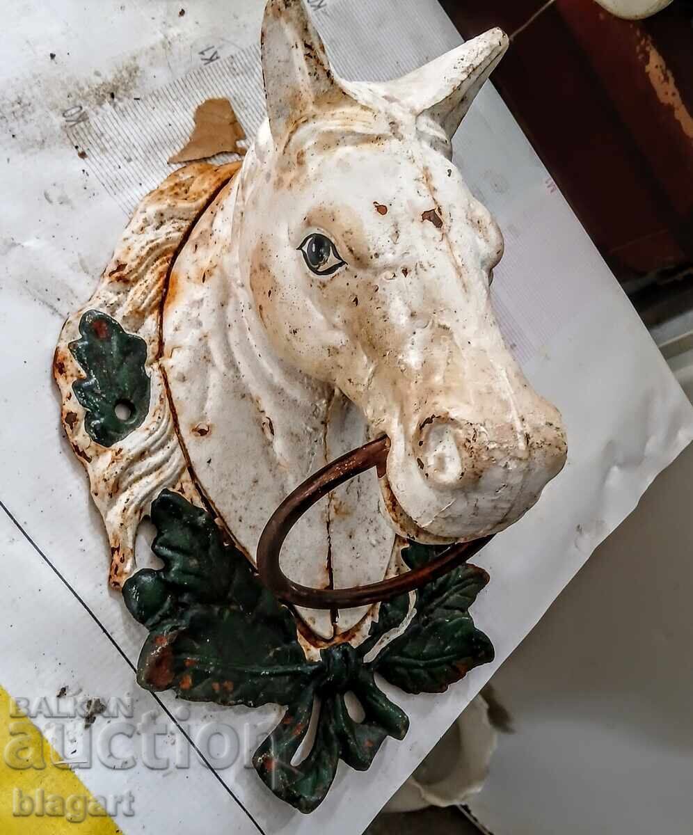 Horse head - cast iron, door knocker