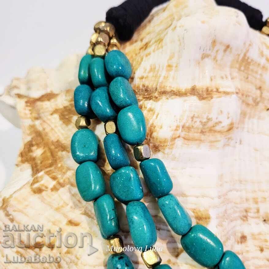 Δημοπρασία Πολυσέιρο κολιέ από τυρκουάζ