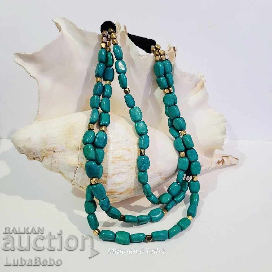 Πολυσέιρο κολιέ από τυρκουάζ - 5