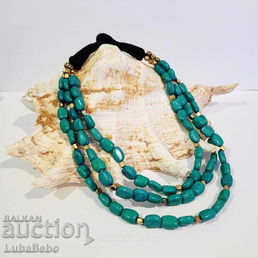 Πολυσέιρο κολιέ από τυρκουάζ