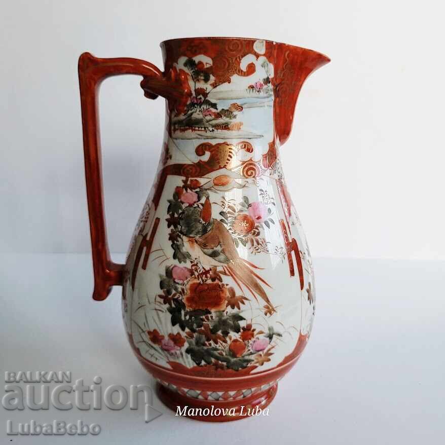 Δημοπρασία Χειροποίητη ιαπωνική πορσελάνη Kutani - κανάτα Δημοπρασία Χειροποίητη ιαπωνική πορσελάνη Kutani - κανάτα