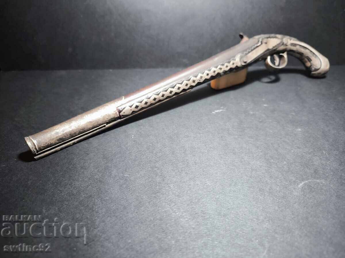 Музеен Турски Османска Империя Паша Пистолет Сребро и Злато