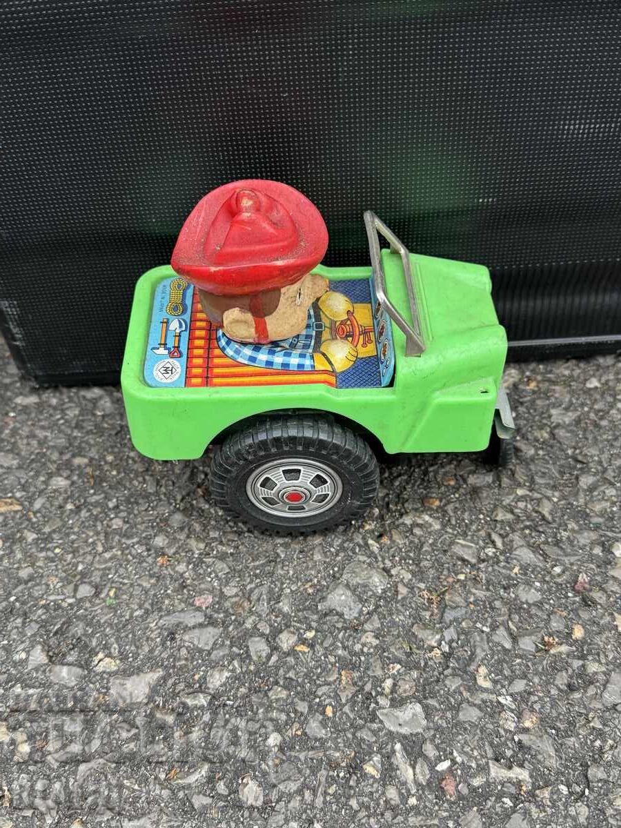 Licitație Veche jucărie mecanică metalică japoneză model mașină cowboy