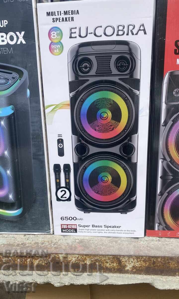 Διπλό ηχείο KOBRA ZQS-8210S με Bluetooth 2x8“, 2 μικρόφωνα