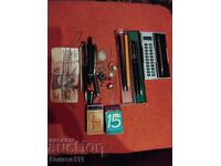 Lot of pens, matches, and lighters