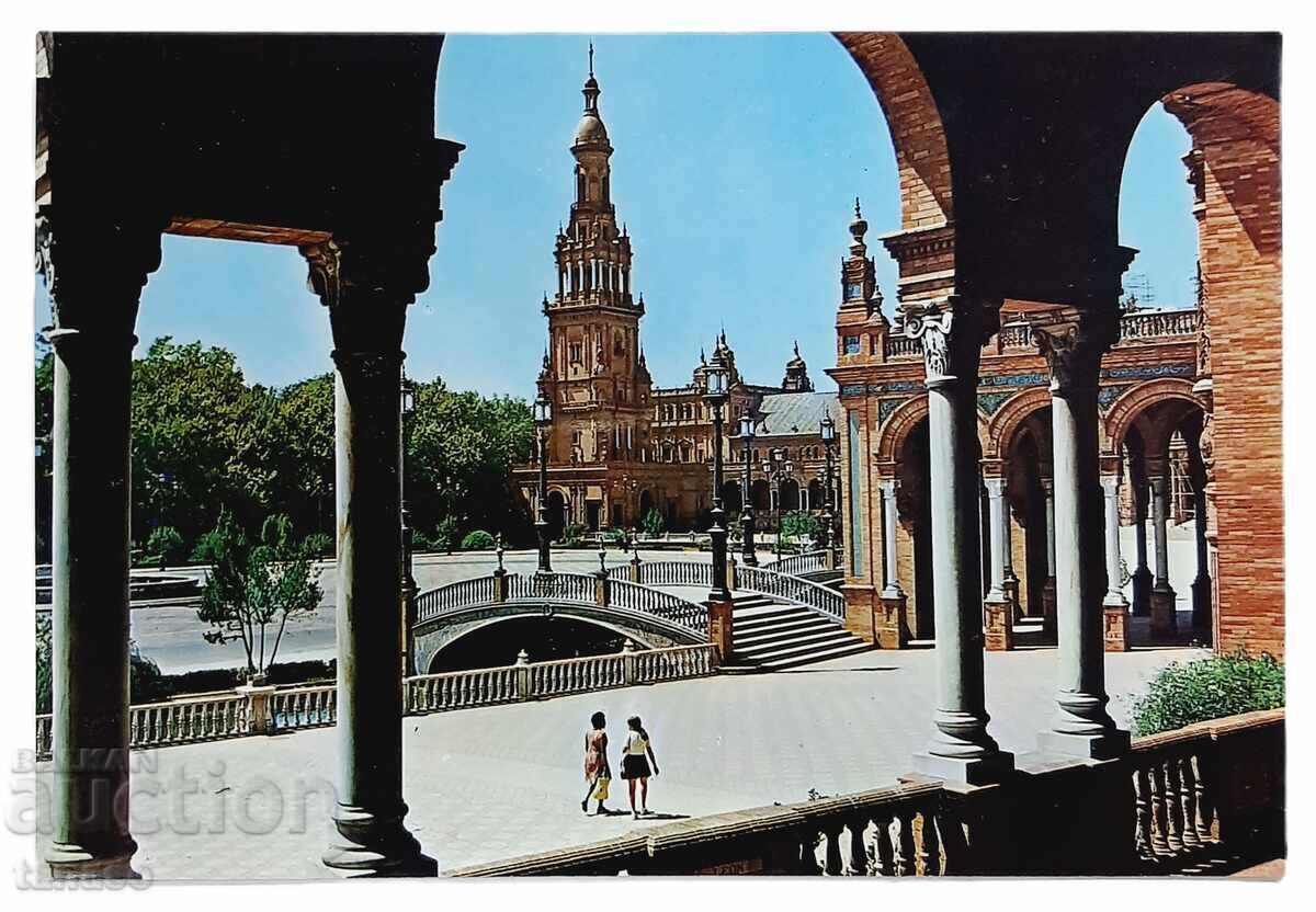 Sevilla, Piața Spaniei, vedere poștală (8.4)