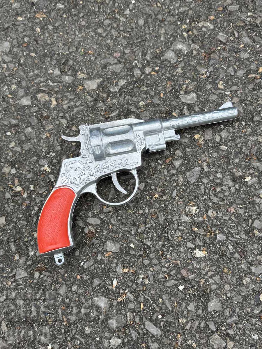 Δημοπρασία Παλιό Ρωσικό Μεταλλικό παιχνίδι πιστόλι καψυλίων ρεβόλβερ με κουτί