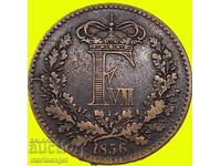 Danemarca 1 Skilling 1856 Altona bronz