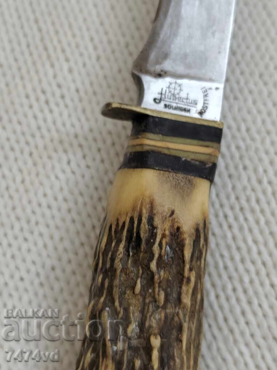 Rare German Hunting Knife Hubertus Solingen – Stag Horn - 5
