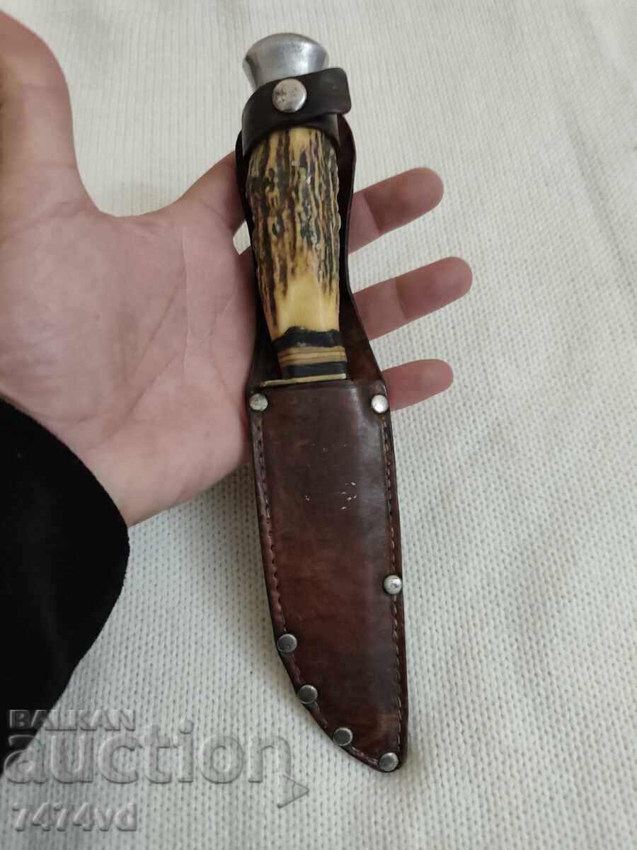 Rare German Hunting Knife Hubertus Solingen – Stag Horn - 7