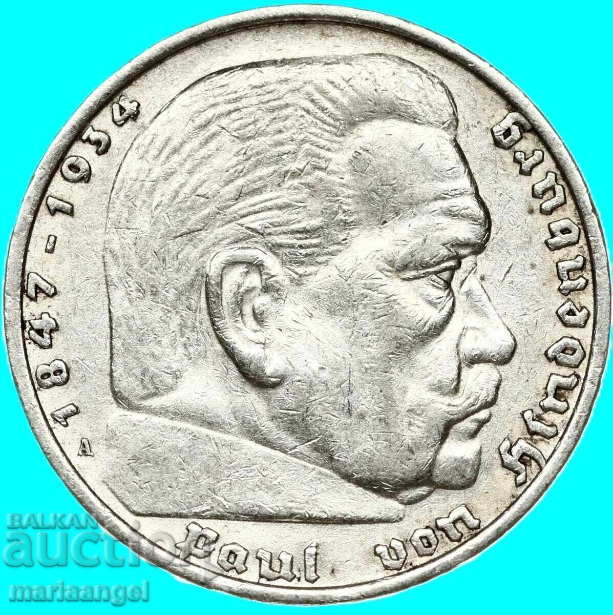 5 μάρκα 1935 Γερμανία Τρίτο Ράιχ ασήμι με τιμή € 38.00 | 74.32 BGN