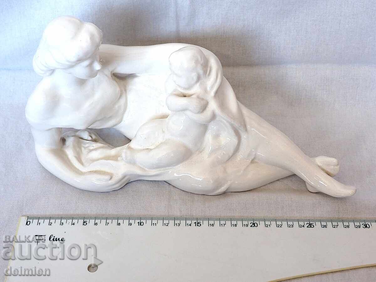 LARGE FAIENCE FIGURE CZECHOSLOVAKIA 1930-1940 JAN FOUS - 6