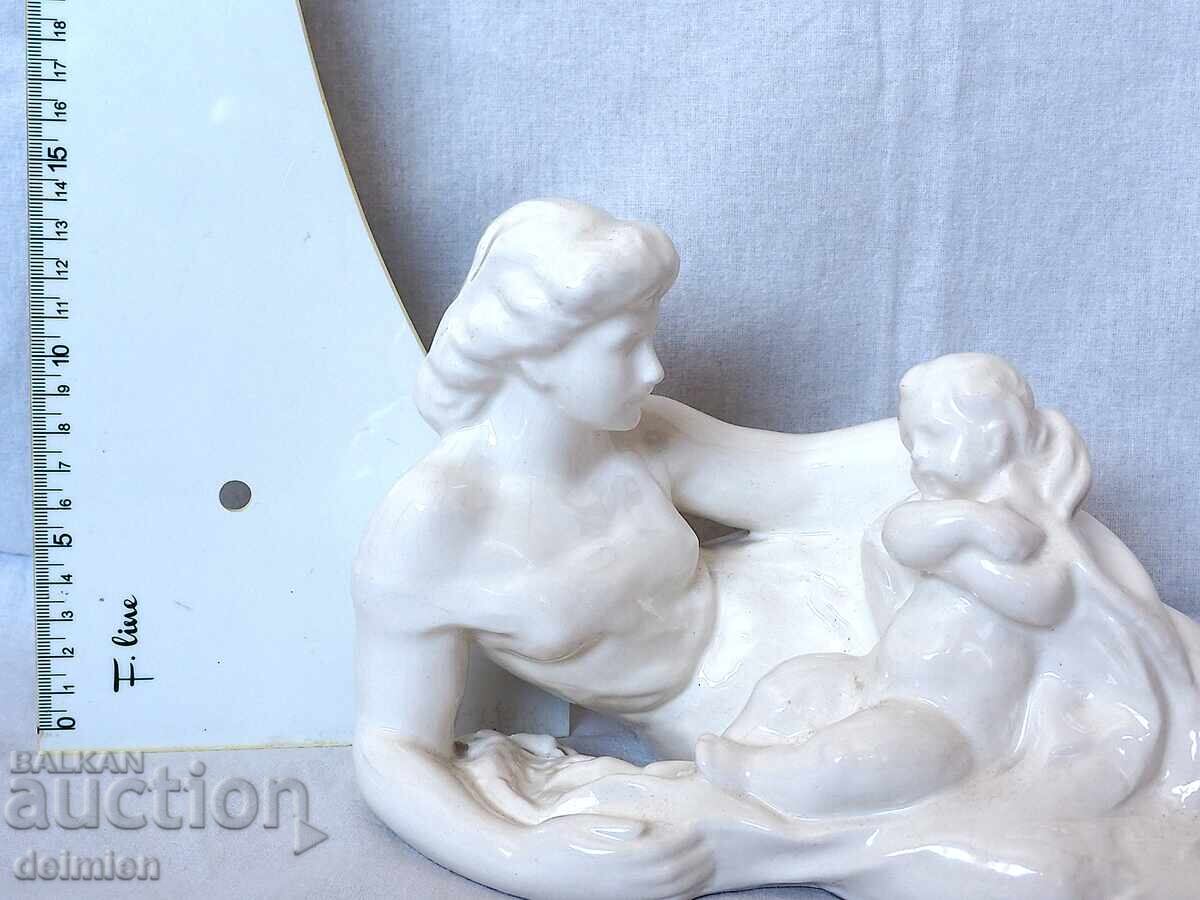 LARGE FAIENCE FIGURE CZECHOSLOVAKIA 1930-1940 JAN FOUS - 7