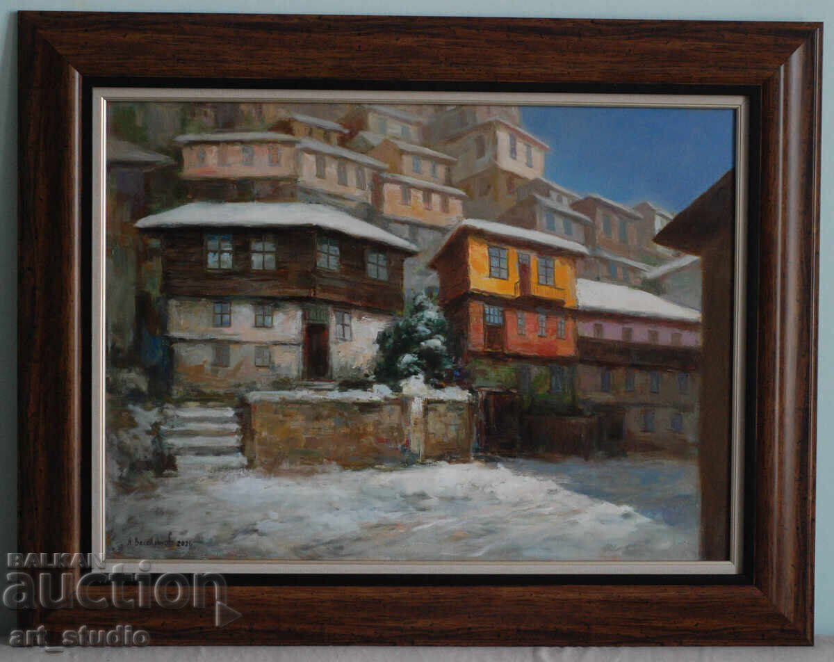 Veliko Tarnovo iarna - culori de ulei