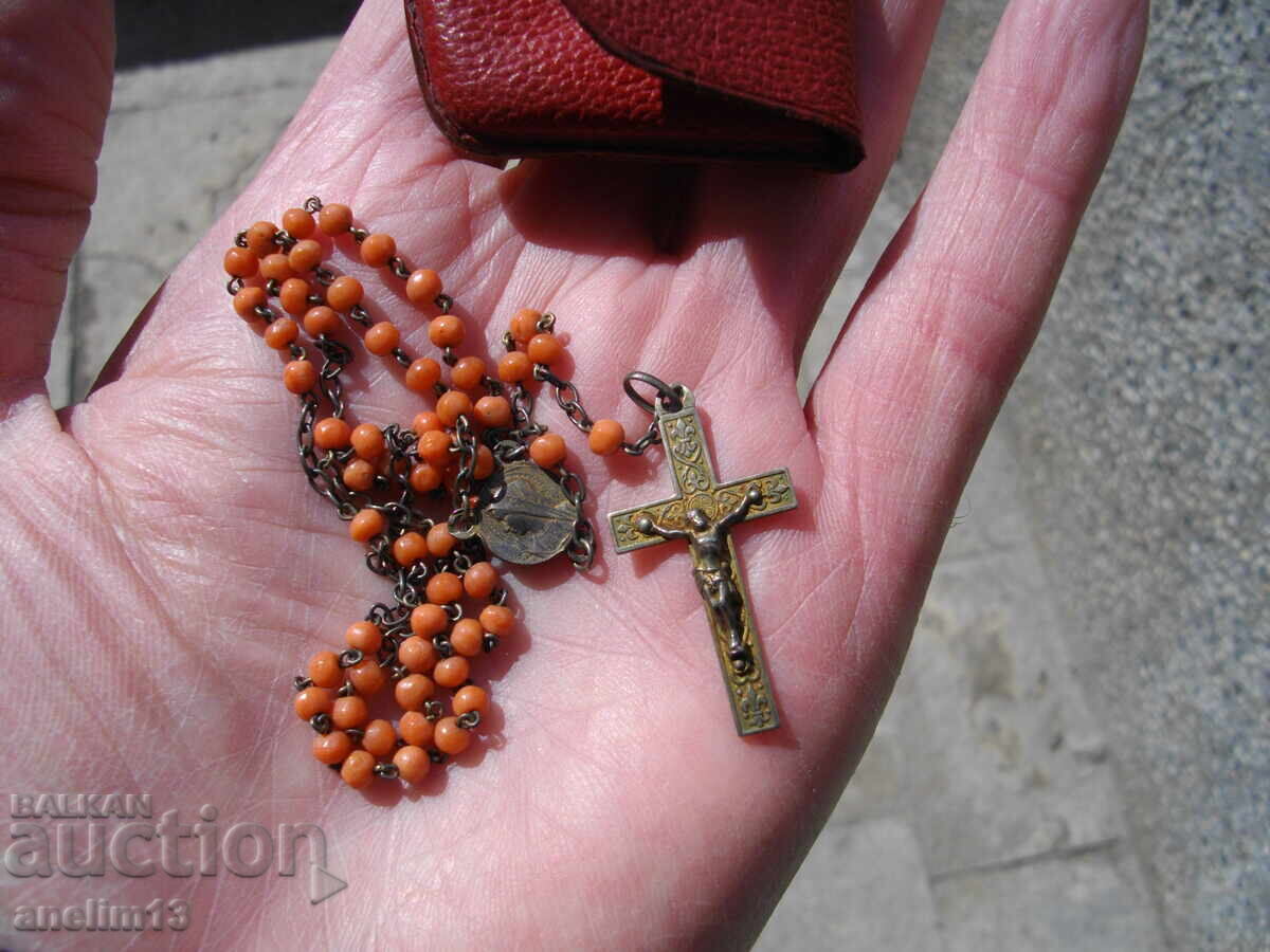 СТАРА МОЛИТВЕНА БРОЕНИЦА СРЕБРО КОРАЛИ - 5