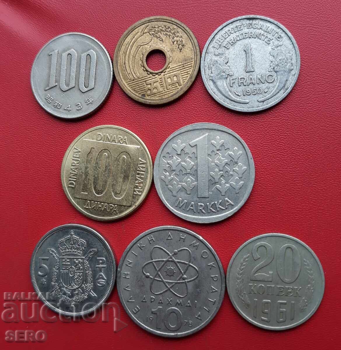 Mixed lot of 8 coins