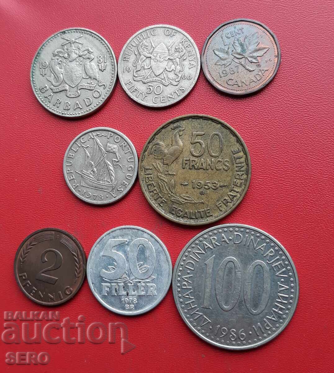 Lot mixt de 8 monede