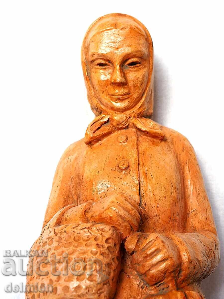 Licitație FIGURINĂ MARE DE AUTOR DIN TERACOTĂ, 1968, SEMNATĂ, STATUETĂ