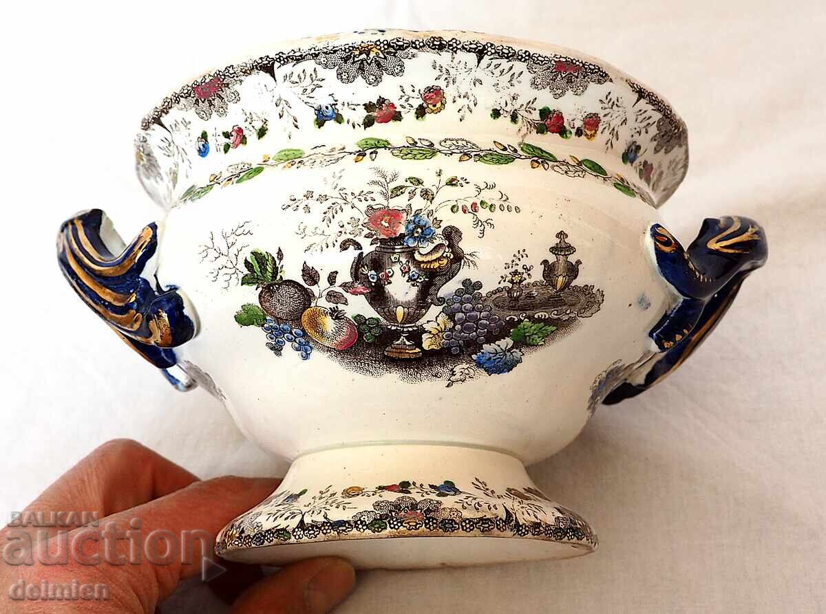ANTIQUE 1800 BOWL VASE CANDY DISH ENGLAND, HANDMADE