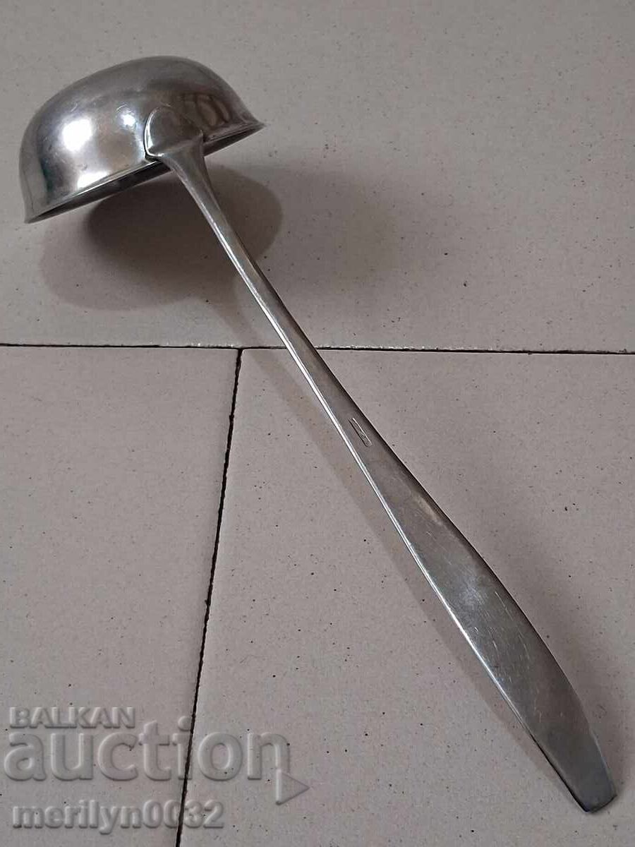 Аукцион Стара лъжица неръждавейка,черпак ранен соц, НРБ