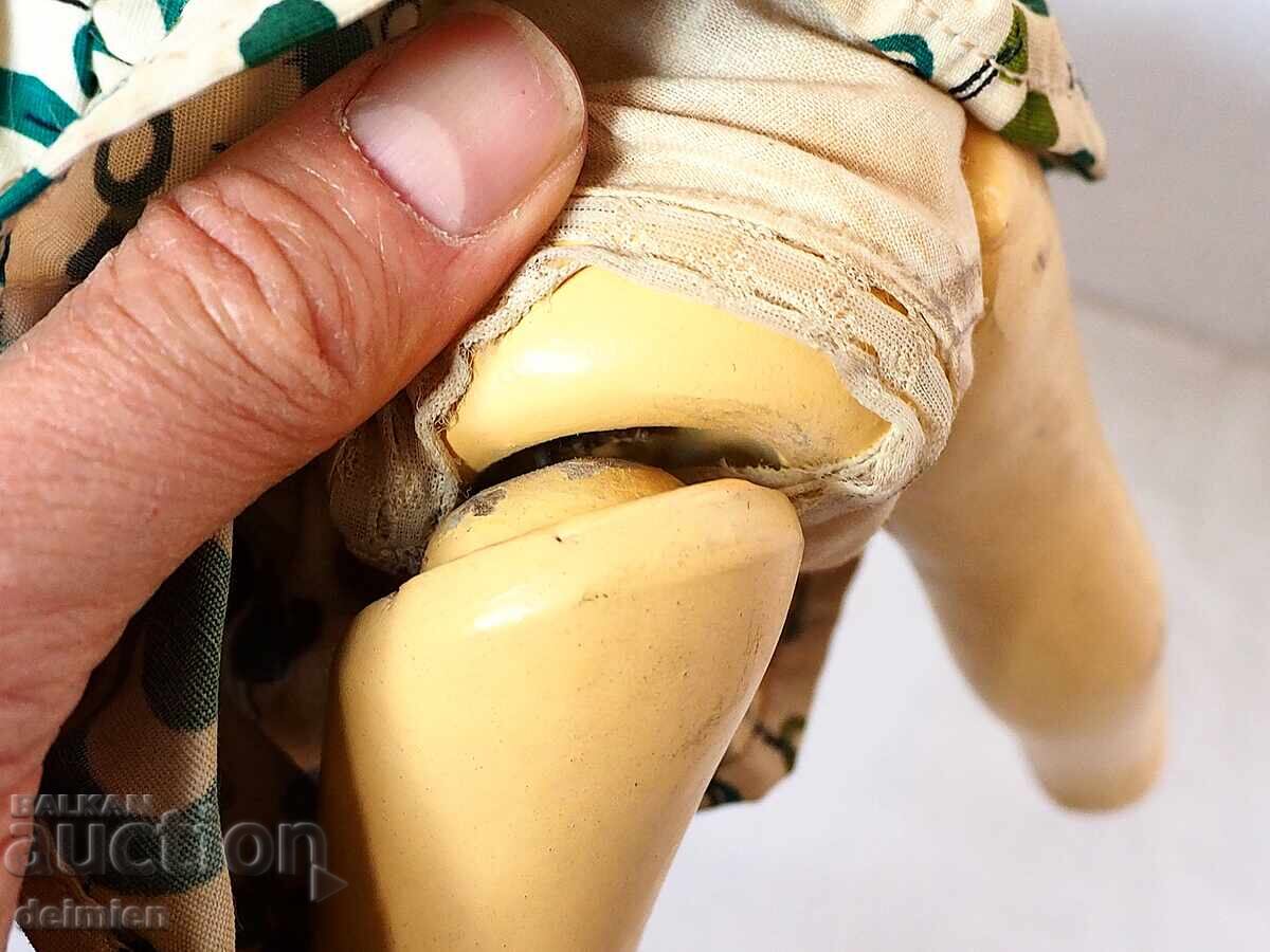 PAPIER-MÂCHÉ OLD PRE-WAR DOLL 36 CM, ORIGINAL CLOTHES with price € 0.01 | 0.02 BGN