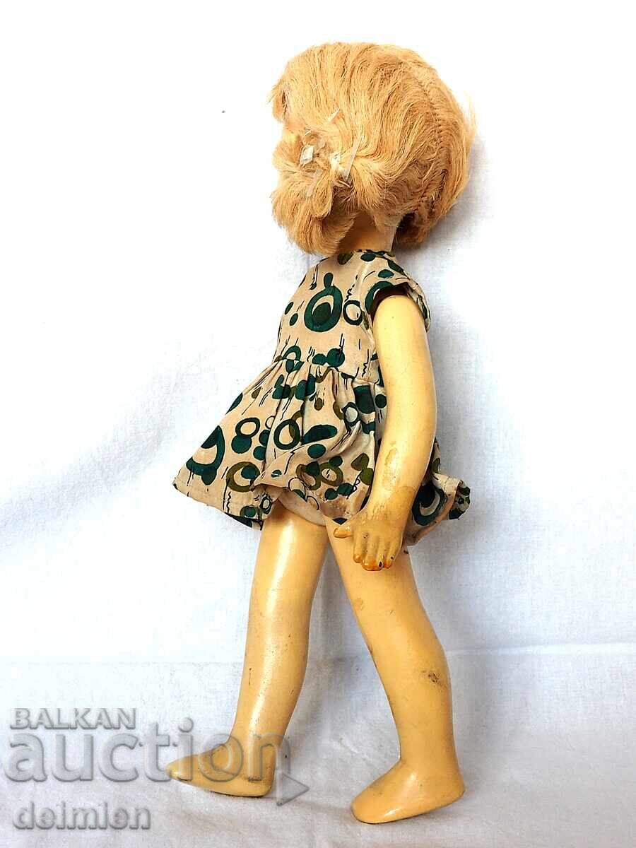 PAPIER-MÂCHÉ OLD PRE-WAR DOLL 36 CM, ORIGINAL CLOTHES - 5