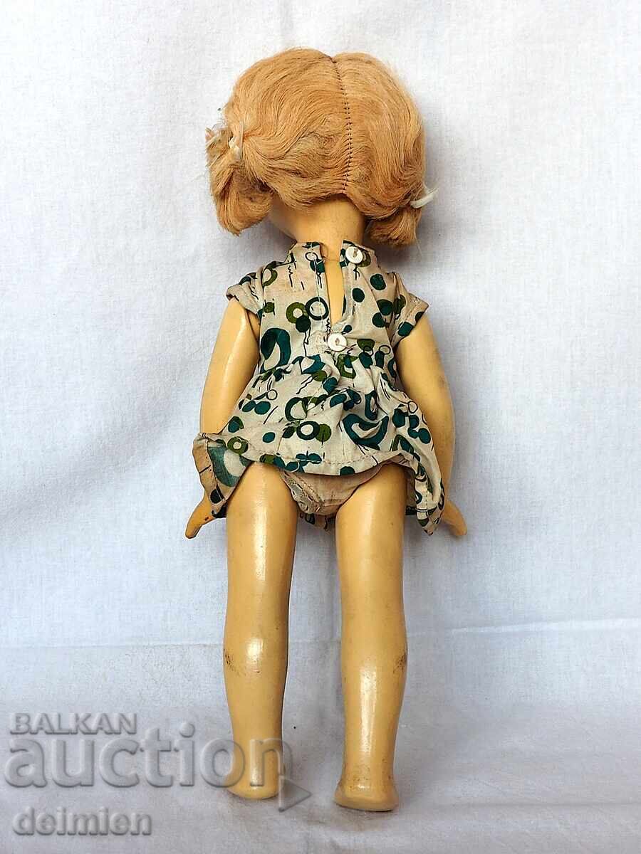 PAPIER-MÂCHÉ OLD PRE-WAR DOLL 36 CM, ORIGINAL CLOTHES - 6
