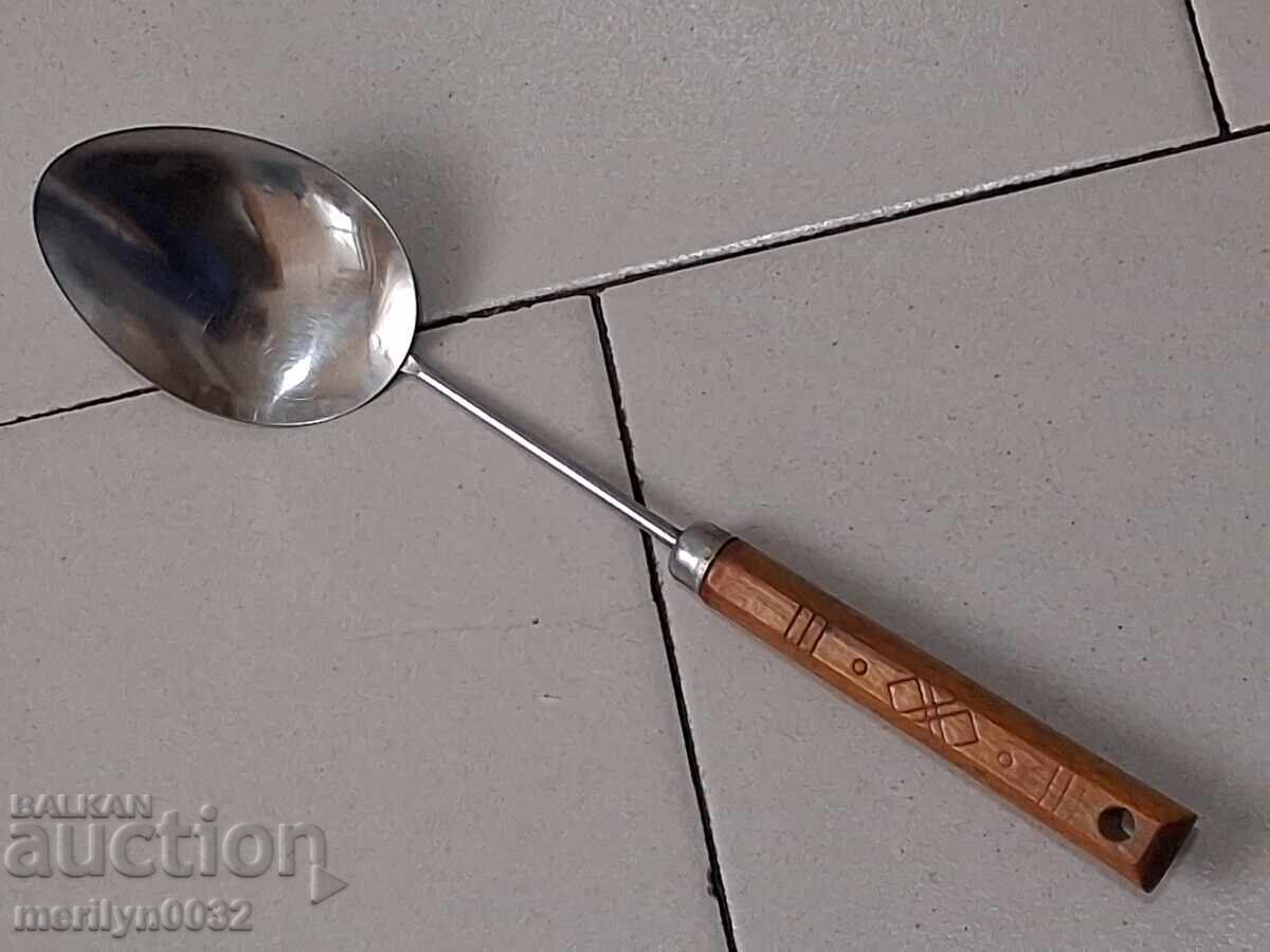 Стара лъжица неръждавейка,черпак късен соц, НРБ с цена € 17.96 | 35.13 лв.