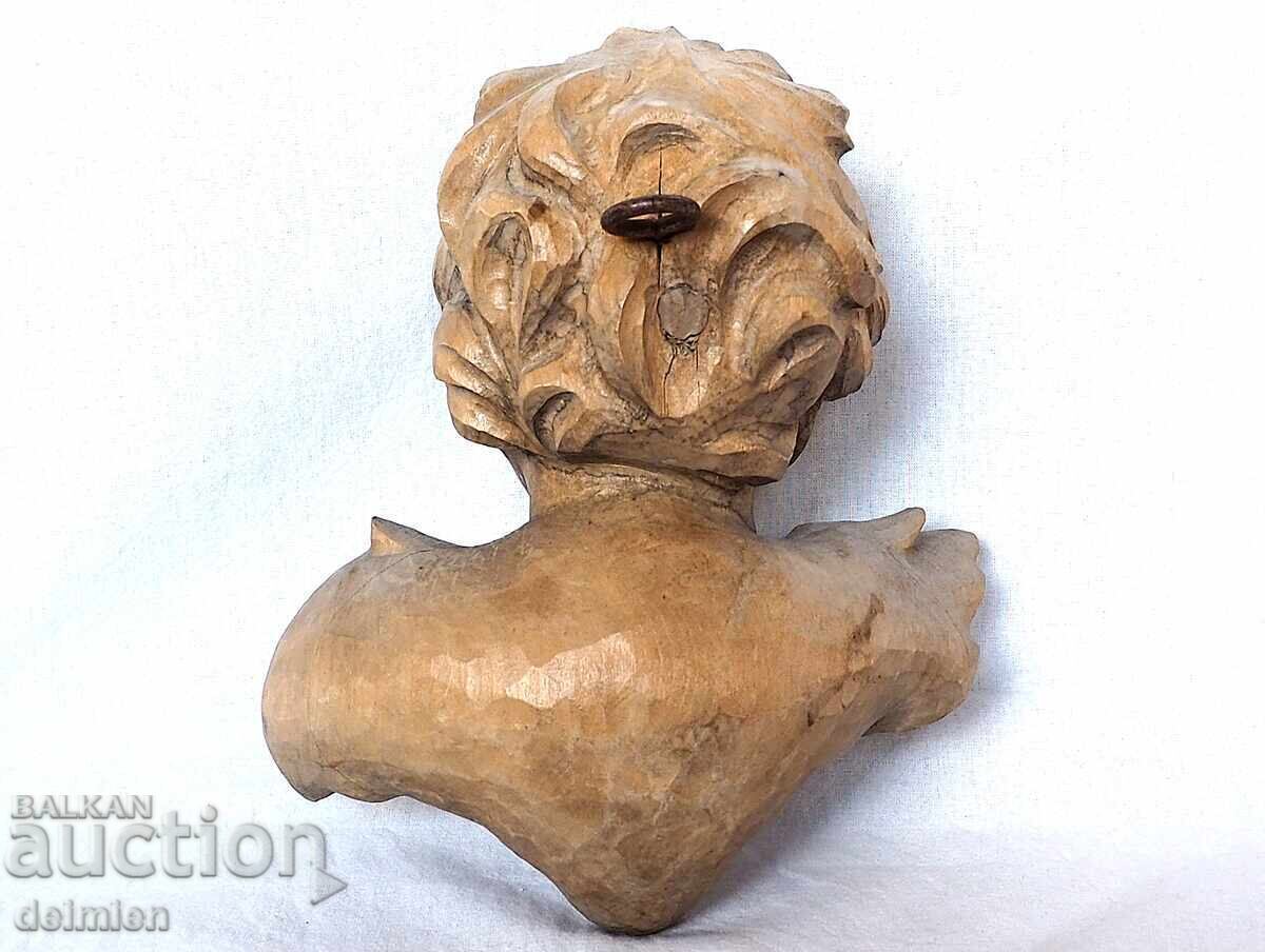 Παράδοση ΑΝΤΙΚΕ ΑΥΘΕΝΤΙΚΗ ΦΙΓΟΥΡΑ ΘΡΗΣΚΕΥΤΙΚΗ ΞΥΛΟΓΛΥΠΤΗ, ΓΛΥΠΤΟ ΑΓΓΕΛΟΣ
