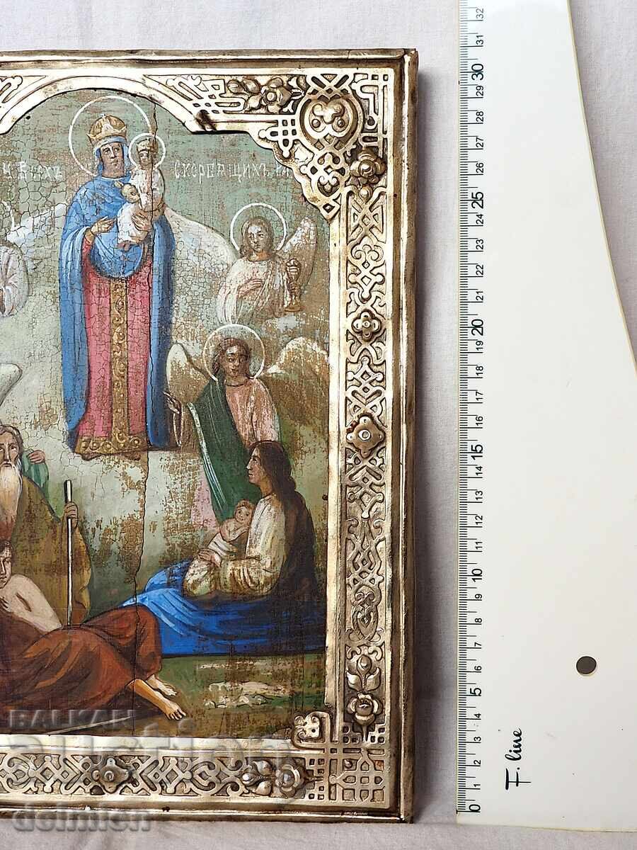 Auction  OLD ICON "JOY OF ALL WHO SORROW", HAND-PAINTED