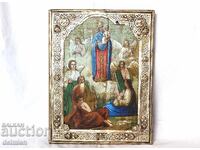 ΠΑΛΑΙΑ ΕΙΚΟΝΑ "ΠΑΝΤΩΝ ΘΛΙΒΟΜΕΝΩΝ Η ΧΑΡΑ", ΧΕΙΡΟΠΟΙΗΤΗ