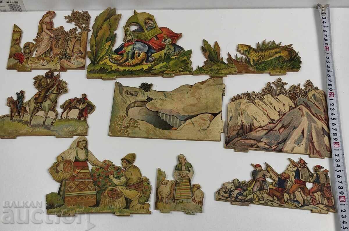 JUCĂRIE DIN LEMN FIGURINE REGATUL BULGARIEI LITOGRAFIE LITOGRAFICĂ