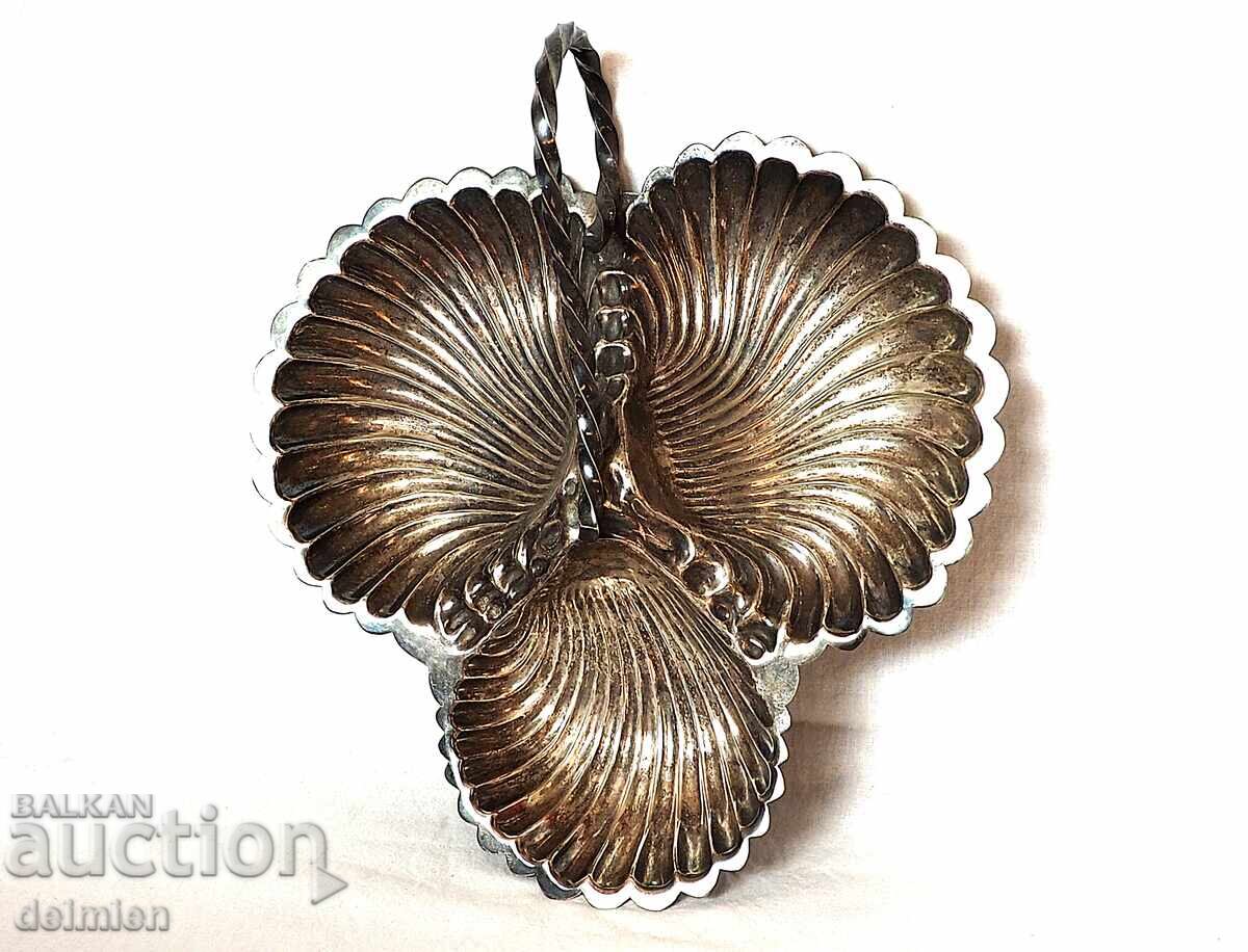 ANTIQUE SILVER-PLATED CANDY DISH SALAD BOWL FRUIT BOWL ENGLAND with price € 0.01 | 0.02 BGN