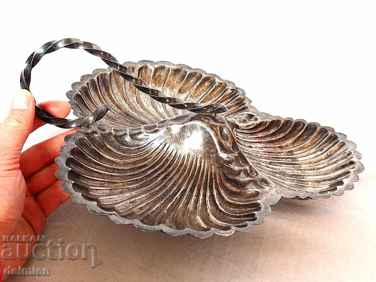 ANTIQUE SILVER-PLATED CANDY DISH SALAD BOWL FRUIT BOWL ENGLAND - 7