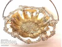 АНТИЧНА ПОСРЕБРЕНА БОНБОНИЕРА САЛАТИЕРА ФРУКТИЕРА АНГЛИЯ