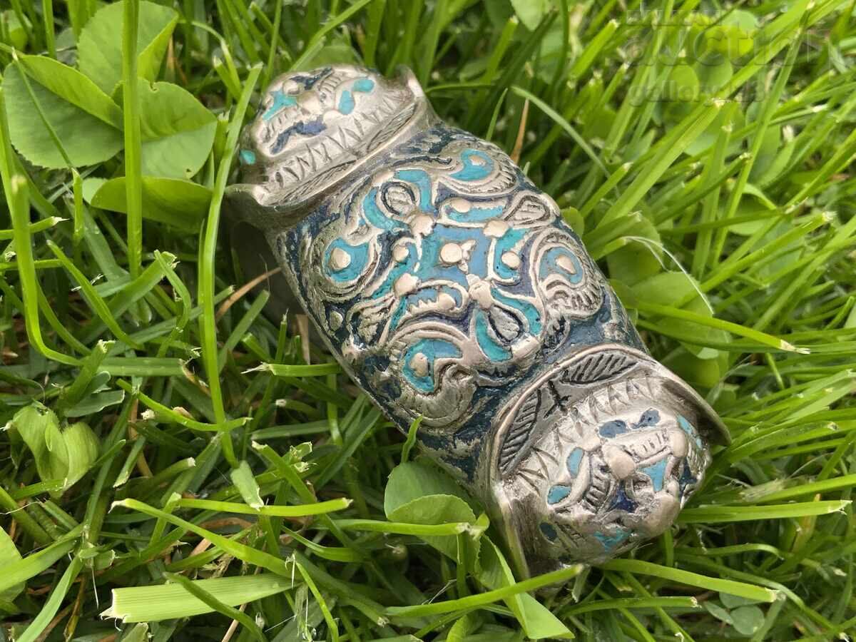 Δημοπρασία Βυζαντινή βραχιόλι κουμπέλι, ρογκάτκα, ασήμι, σμάλτο, πάστα Δημοπρασία Βυζαντινή βραχιόλι κουμπέλι, ρογκάτκα, ασήμι, σμάλτο, πάστα