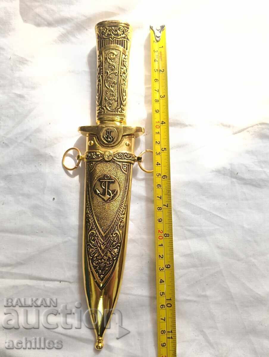 Pumnal marin placat cu aur - 7