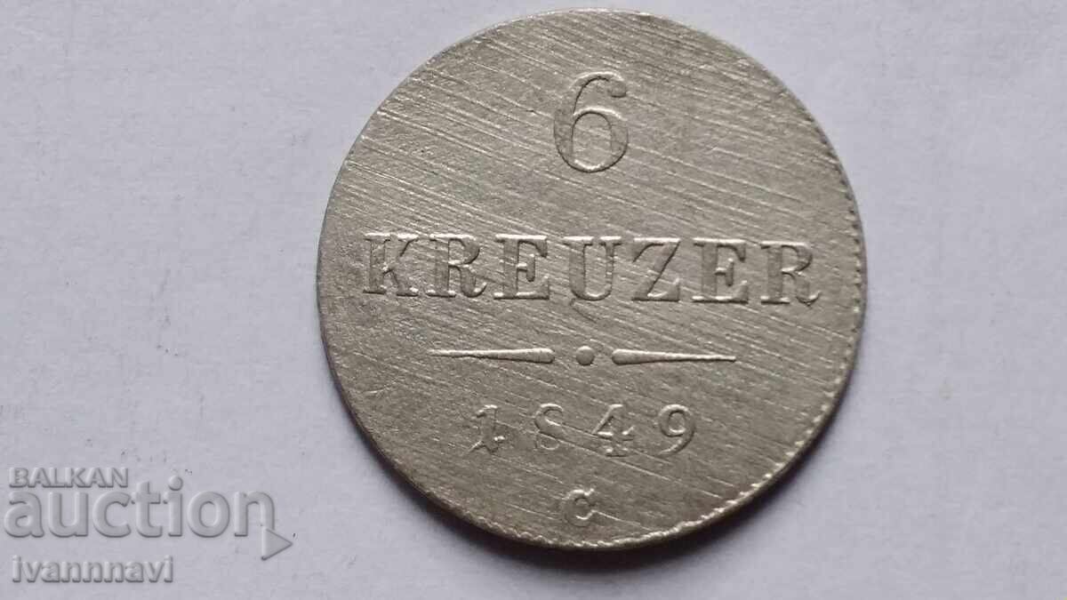 6 kreuzer 1849 C în stare de calitate