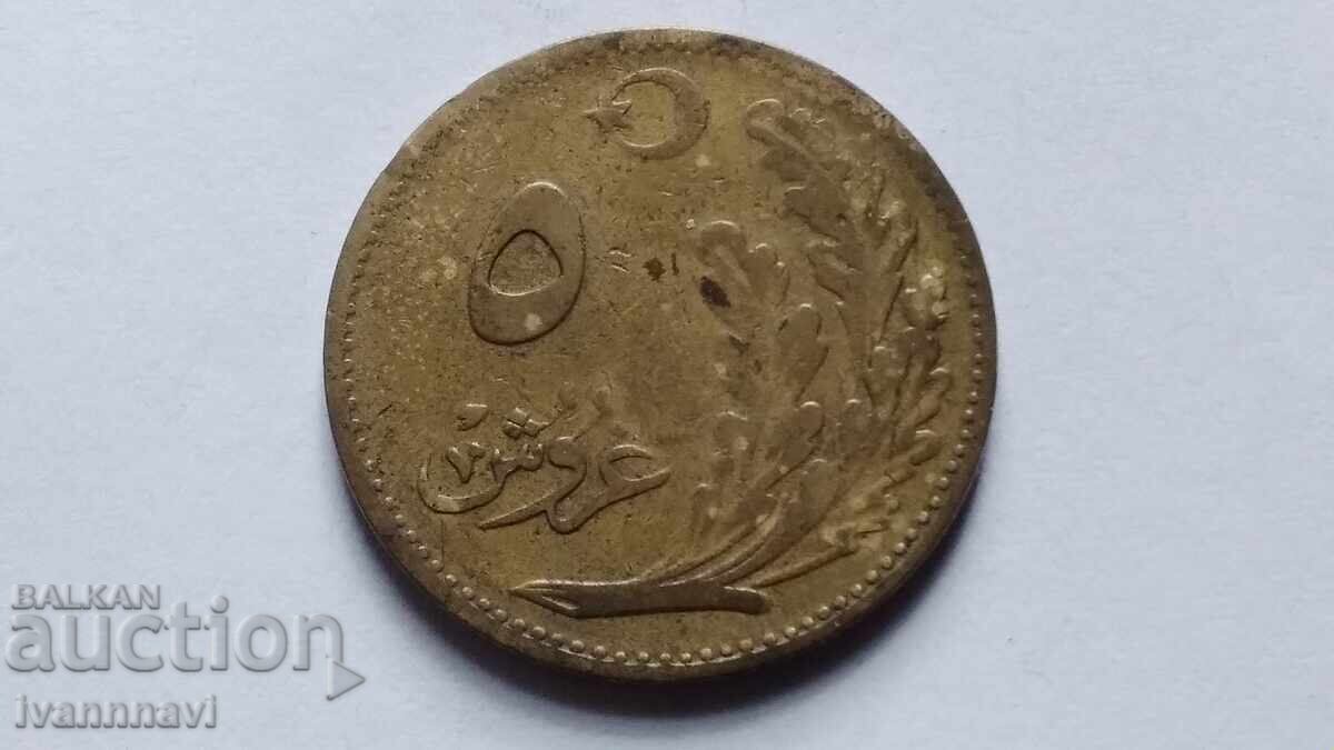 5 kuruş 1341 year 1924-25 year