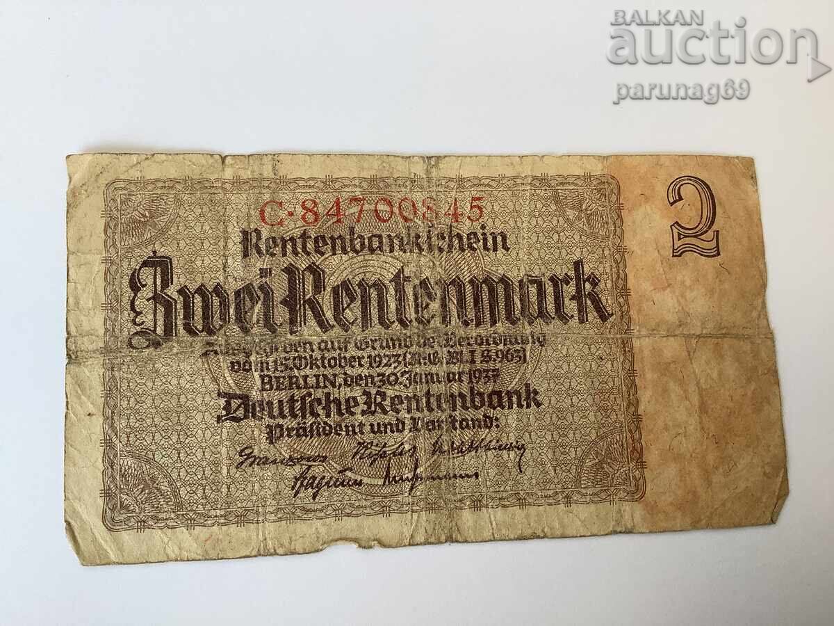 Германия 2 рент марки 1937 година серия C
