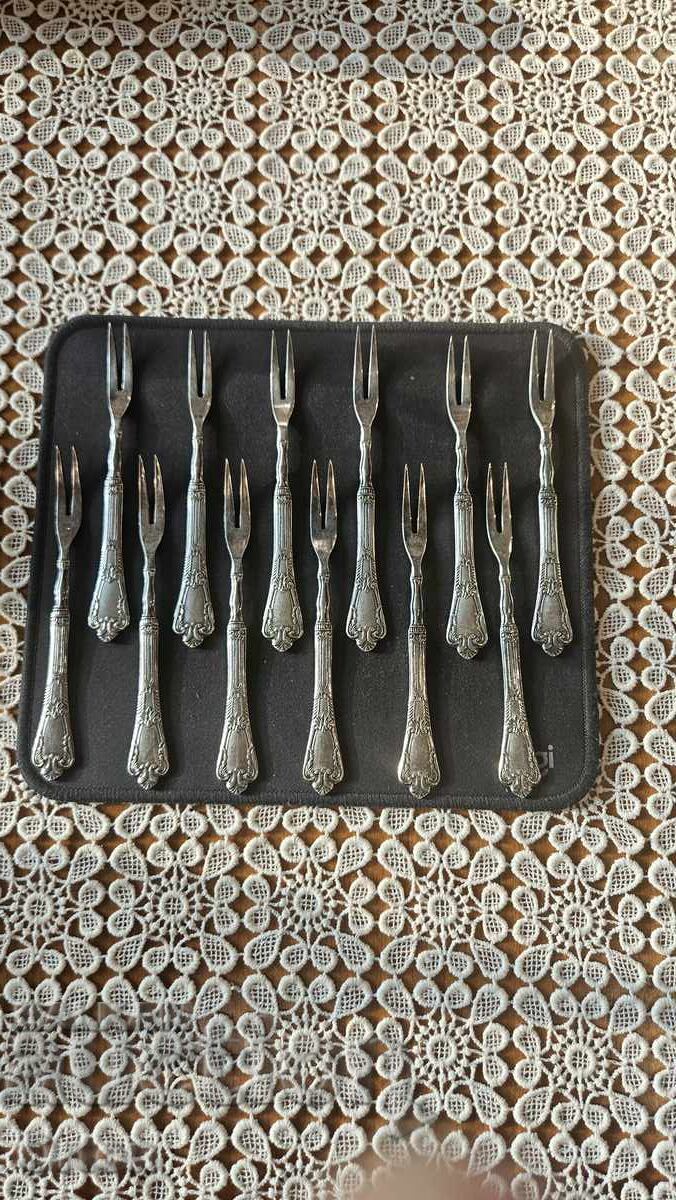 Vintage Russian silver-plated dessert forks